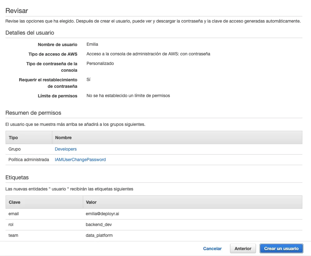 Creating a User in AWS Identity and Access Management (IAM)