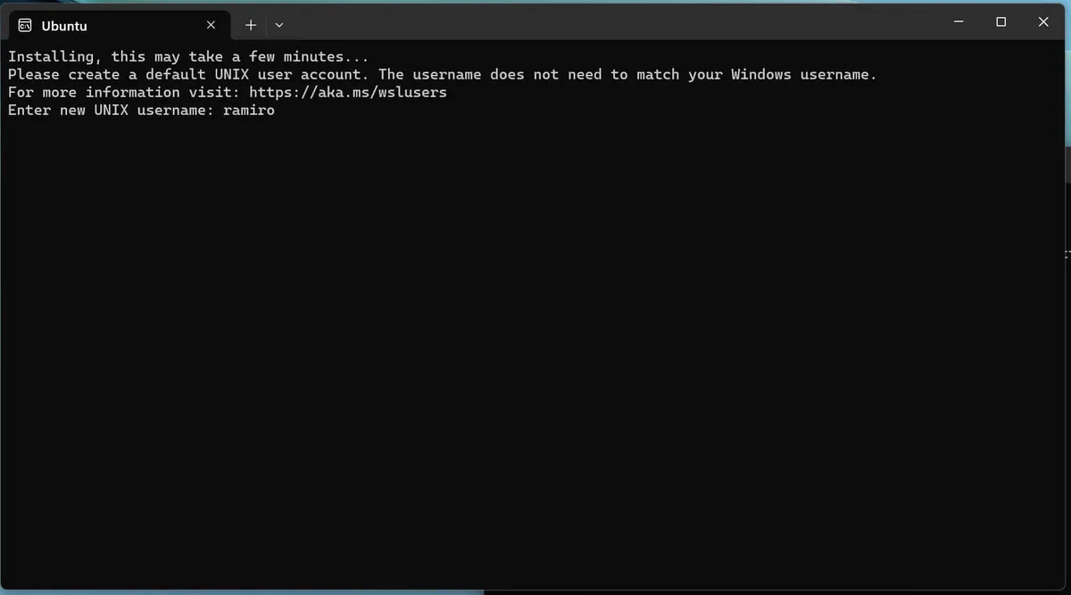 Configure WSL user