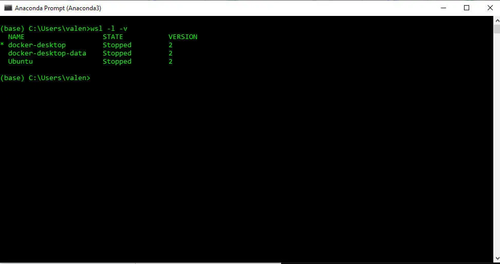 Verify WSL installation